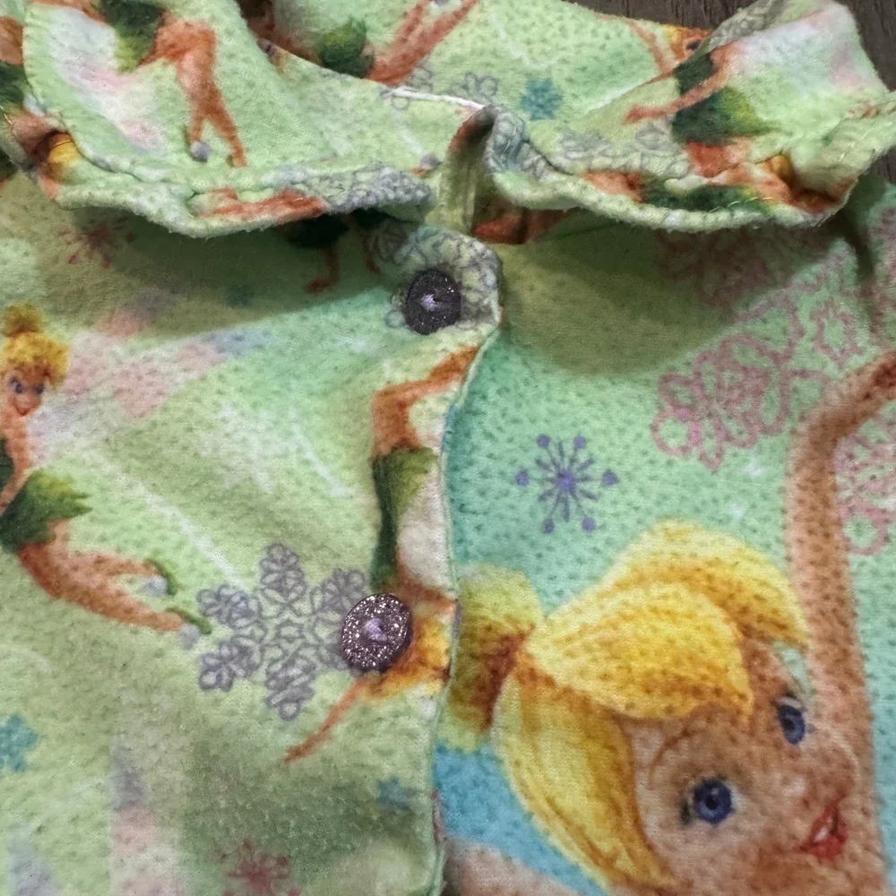 Disney Tinkerbell Green Pajamas Set Toddler Girls Size 4T‎ 2 Piece